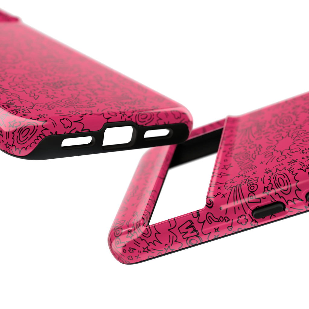 Pink Wow Tough Case for iPhone, Galaxy, or Google Pixel