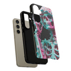 Neon Pink Skeleton (Black) Tough Phone Case for iPhone, Galaxy, or Google Pixel