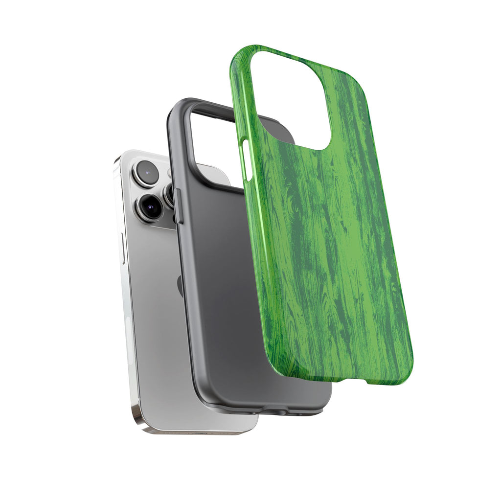 Neon Green Wood Tough Phone Case iPhone, Galaxy, or Google Pixel