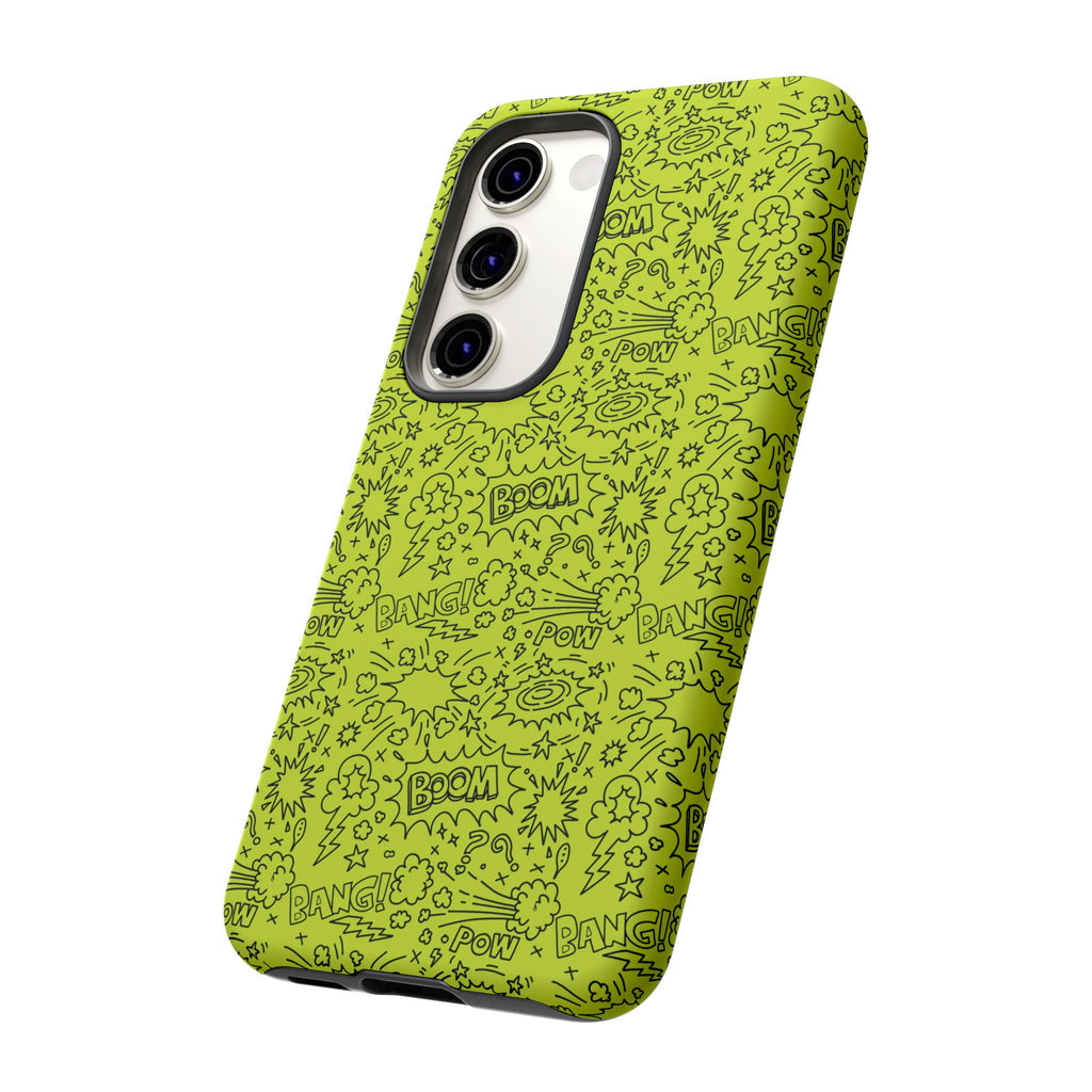 Neon Lime Wow Tough Case for iPhone, Galaxy, or Google Pixel