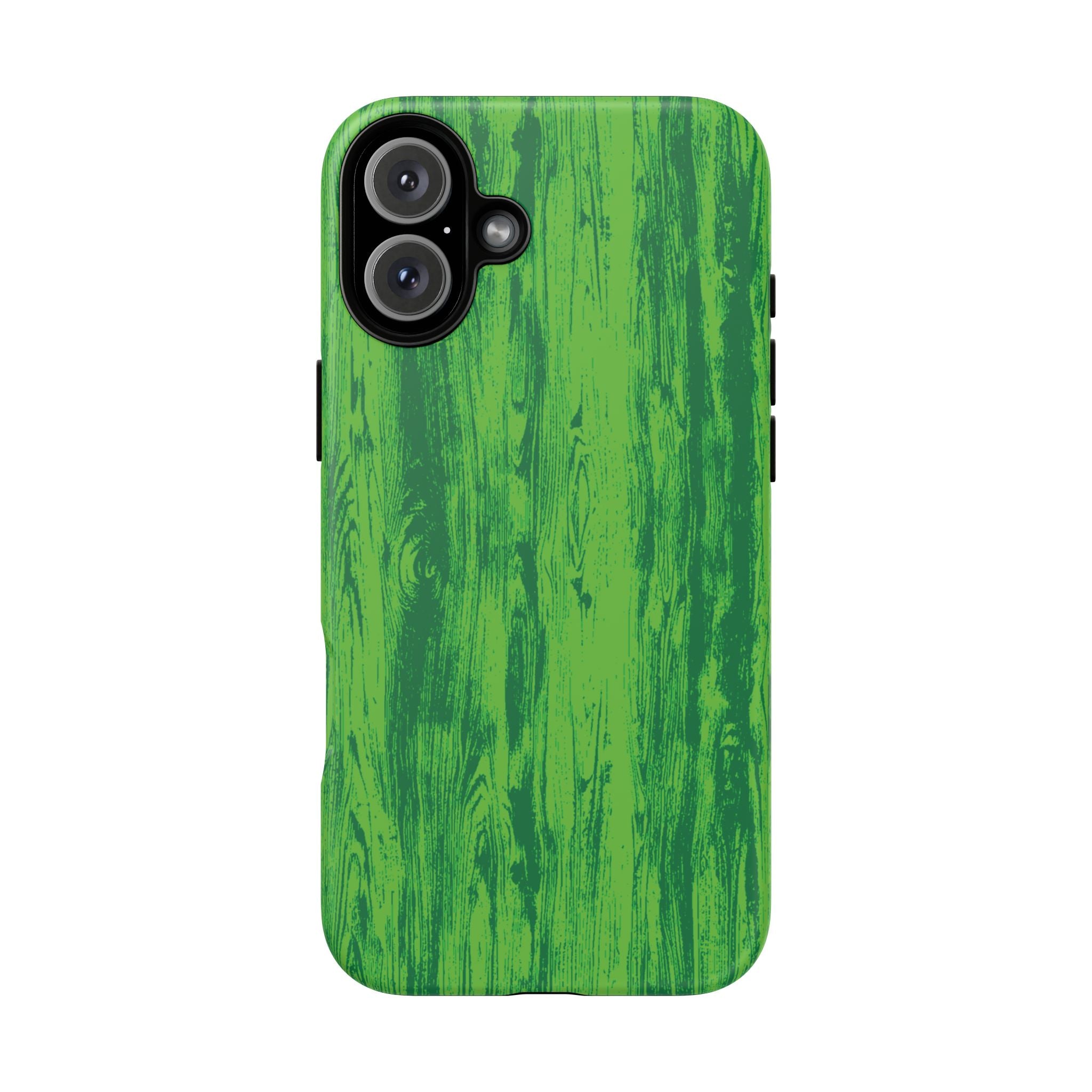 Neon Green Wood Tough Phone Case iPhone, Galaxy, or Google Pixel