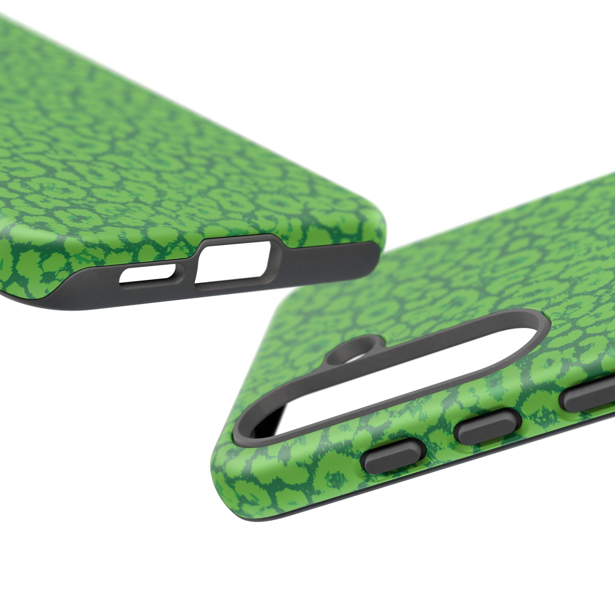 Neon Green Leopard Tough Phone Case for iPhone, Galaxy, or Google Pixel