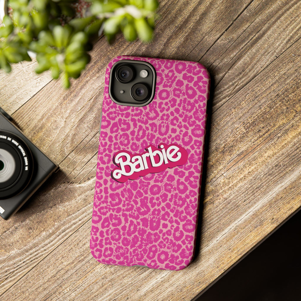 Hot Neon Pink Leopard Barb Tough Phone Case iPhone, Galaxy, or Google Pixel
