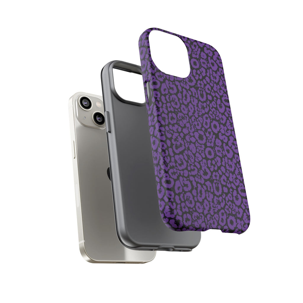 Purple Leopard Tough Case for iPhone, Galaxy or Google Pixel