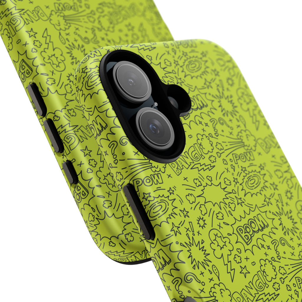 Neon Lime Wow Tough Case for iPhone, Galaxy, or Google Pixel