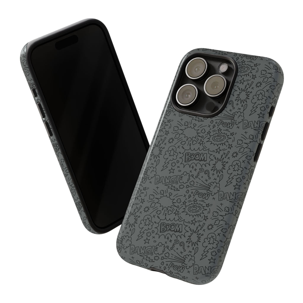 POW BOOM Comics style Tough Phone Case for iPhone, Galaxy, or Google Pixel