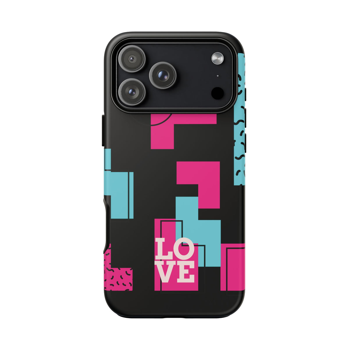 Retro Blocks LOVE Tough Case for iPhone, Galaxy or Google Pixel