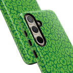 Neon Green Leopard Tough Phone Case for iPhone, Galaxy, or Google Pixel