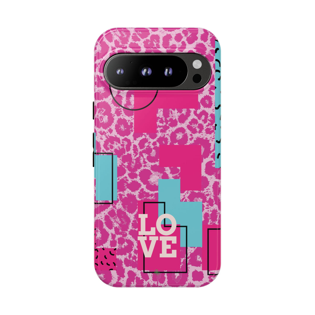 Retro Love Pink Leopard RG Tough Phone Case for iPhone, Galaxy, or Google Pixel