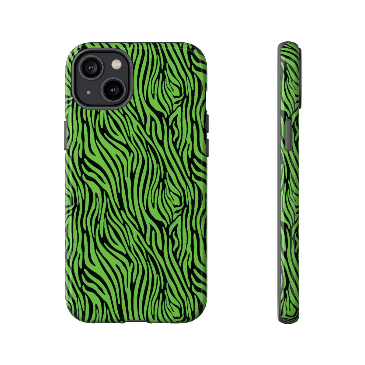 Neon Green Zebra Tough Phone Case iPhone, Galaxy, or Google Pixel