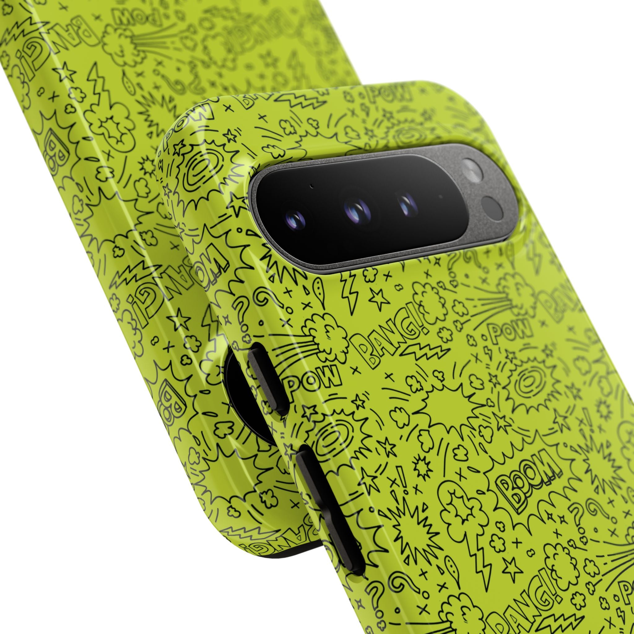 Neon Lime Wow Tough Case for iPhone, Galaxy, or Google Pixel