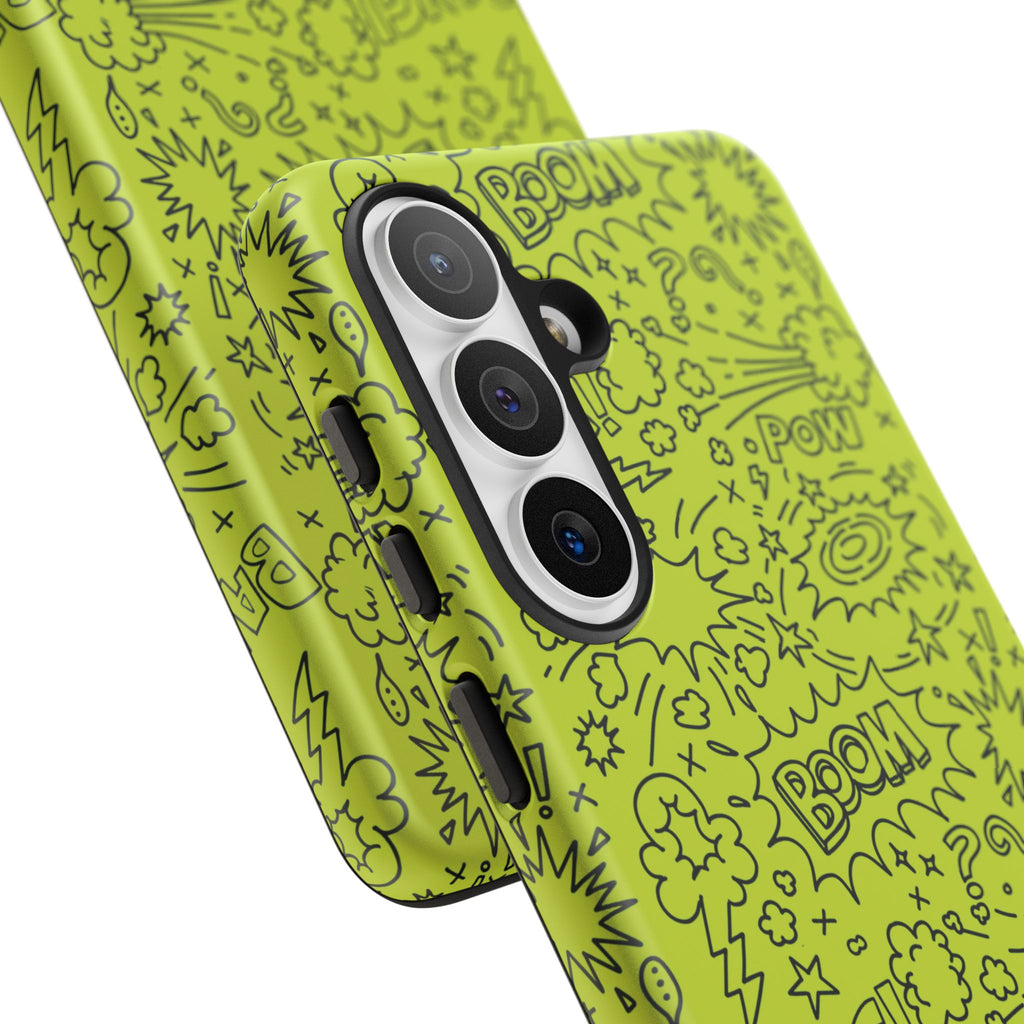Neon Lime Wow Tough Case for iPhone, Galaxy, or Google Pixel