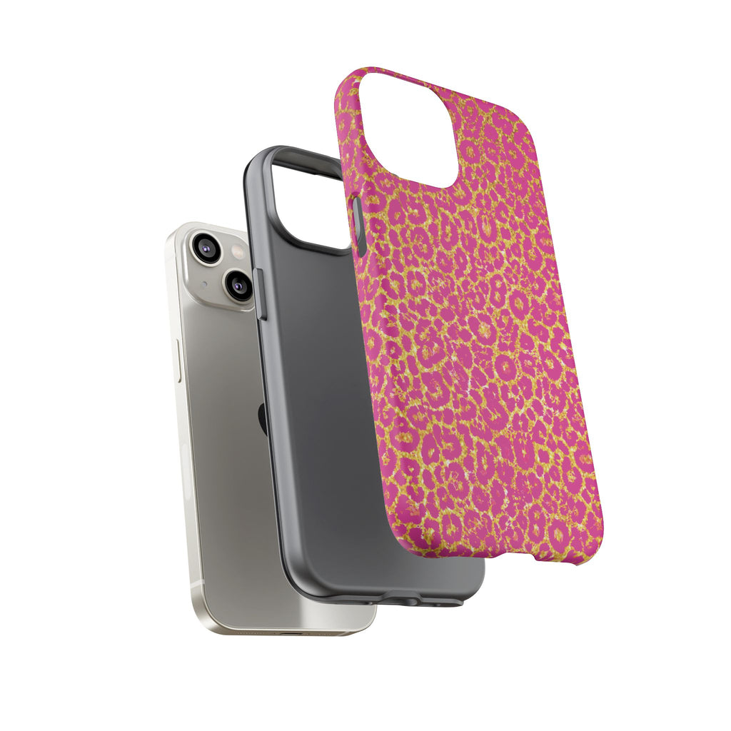 Pink Gold Leopard Tough Case for iPhone, Galaxy, or Google Pixel