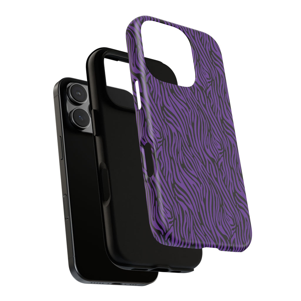Purple Zebra Tough Phone Case for iPhone, Galaxy, or Google Pixel