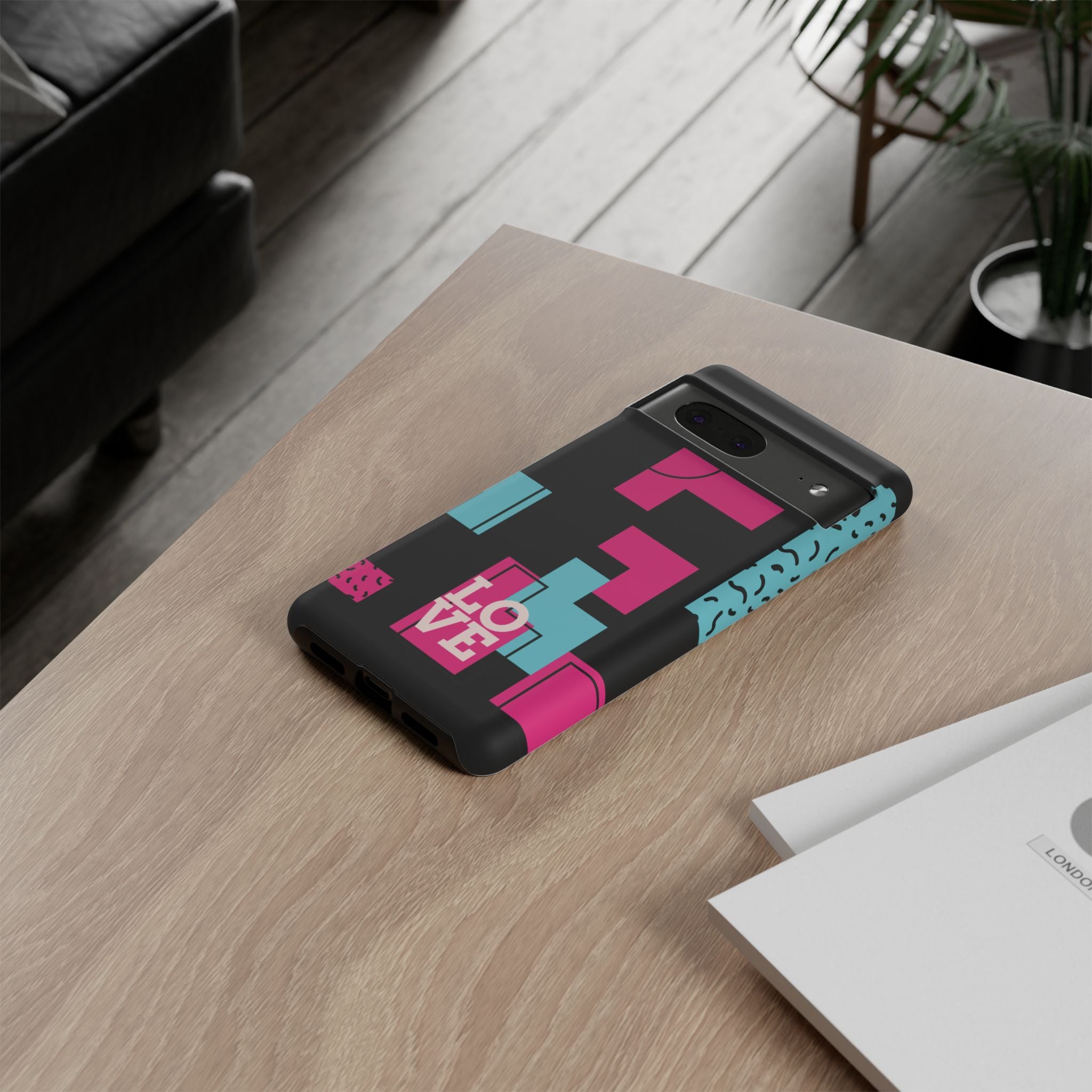 Retro Blocks LOVE Tough Case for iPhone, Galaxy or Google Pixel