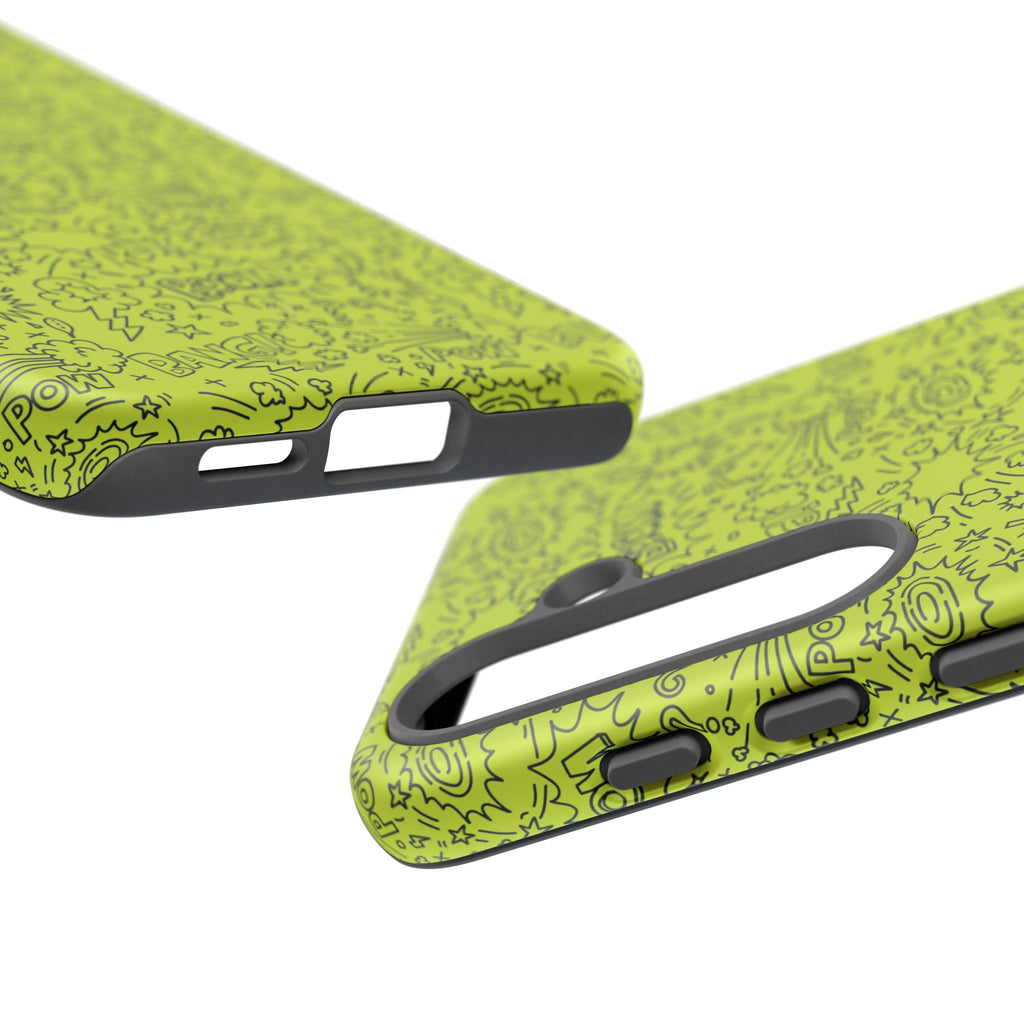 Neon Lime Wow Tough Case for iPhone, Galaxy, or Google Pixel