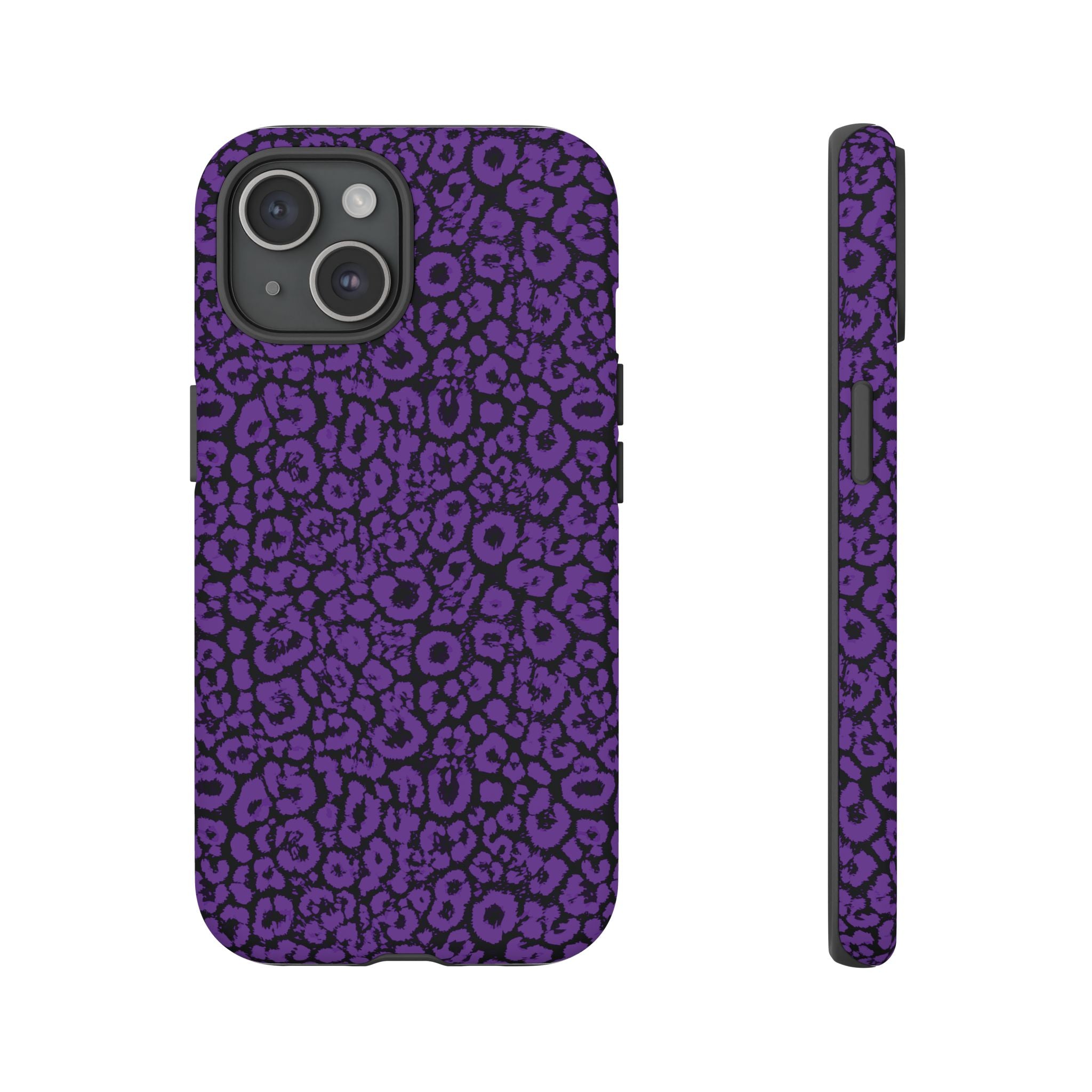 Purple Leopard Tough Case for iPhone, Galaxy or Google Pixel