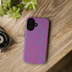 Pink Blue Leopard Tough Phone Case iPhone, Galaxy, or Google Pixel