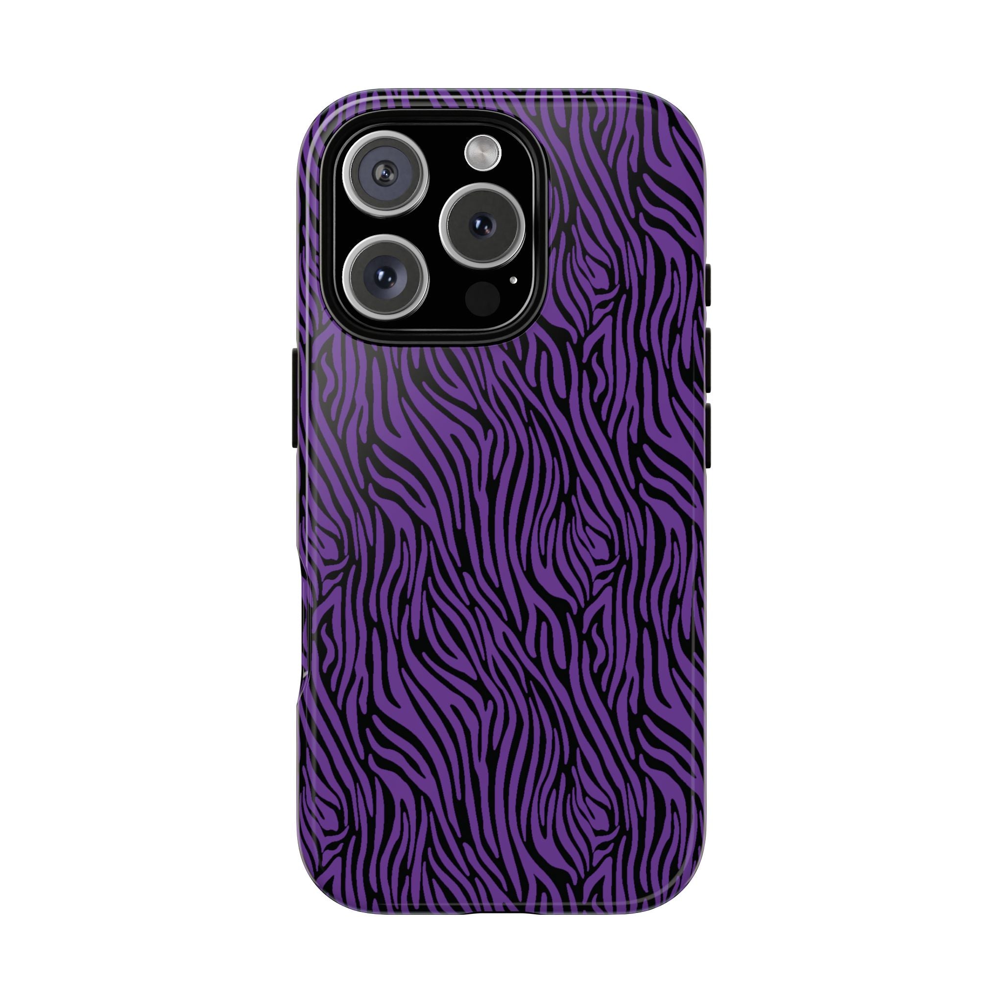 Purple Zebra Tough Phone Case for iPhone, Galaxy, or Google Pixel