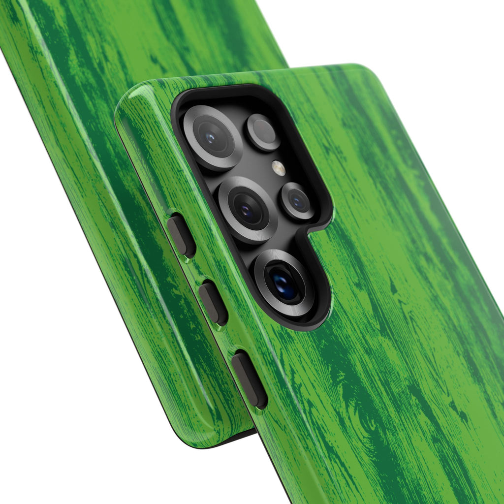 Neon Green Wood Tough Phone Case iPhone, Galaxy, or Google Pixel