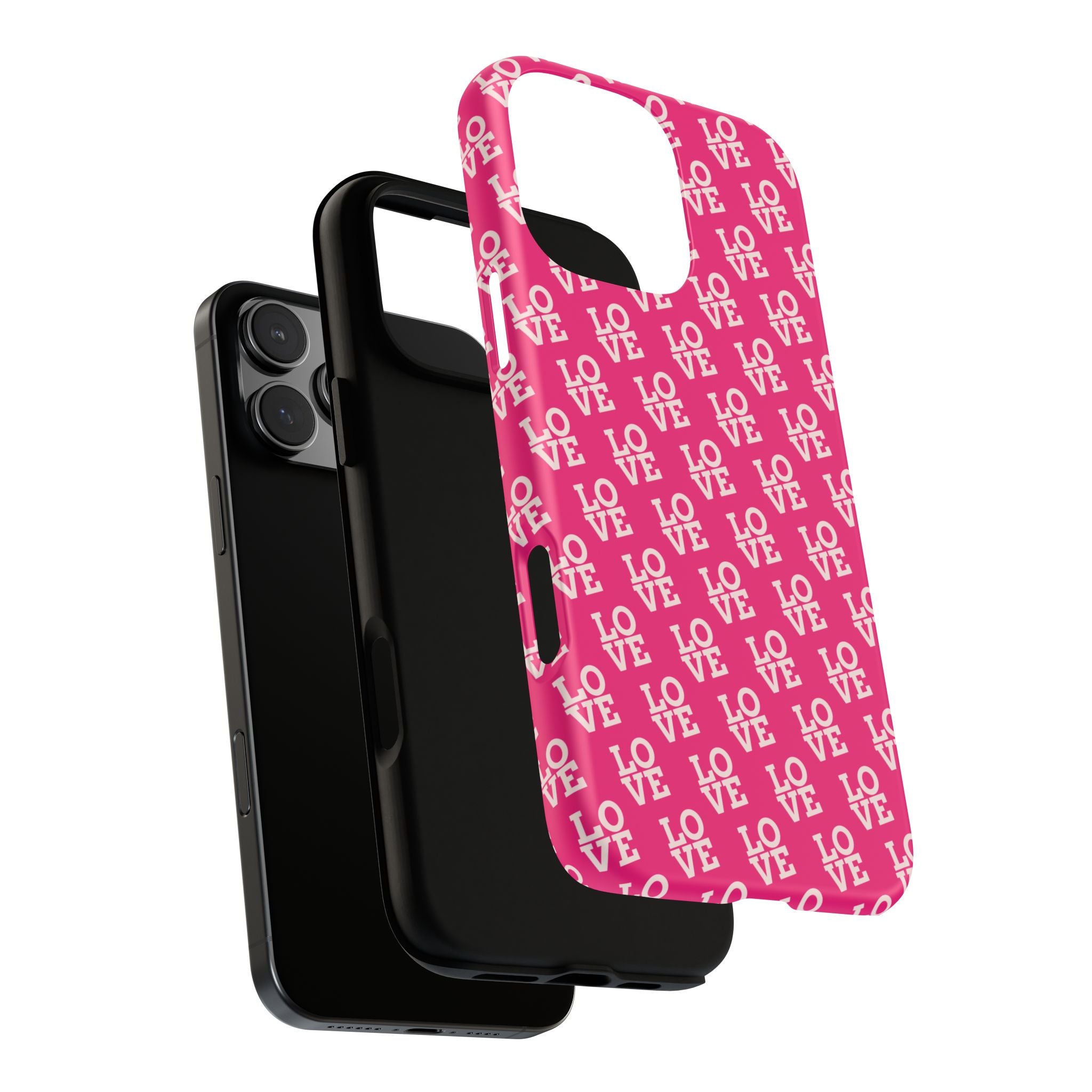 Vibrant Pink LOVE Tough Case iPhone, Galaxy, or Google Pixel