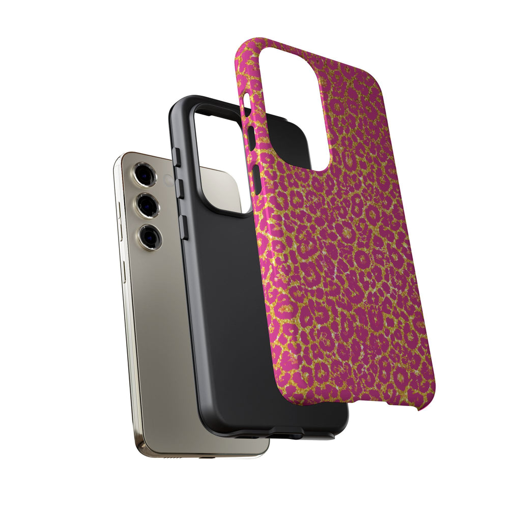 Pink Gold Leopard Tough Case for iPhone, Galaxy, or Google Pixel