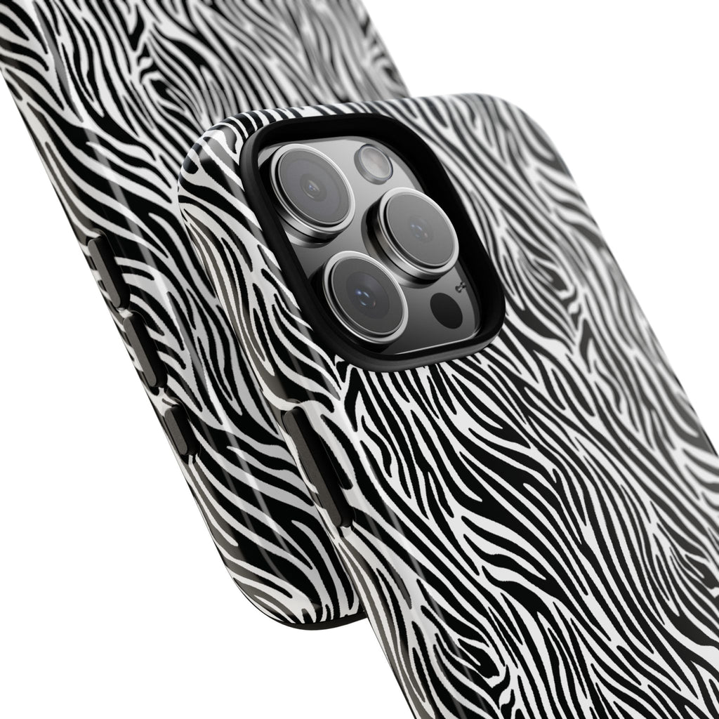 Black and White Zebra Print Tough Case iPhone, Galaxy and Google Pixel