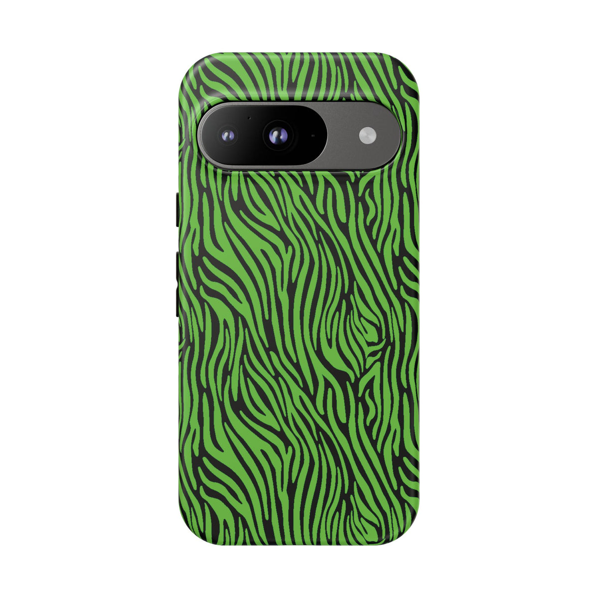 Neon Green Zebra Tough Phone Case iPhone, Galaxy, or Google Pixel