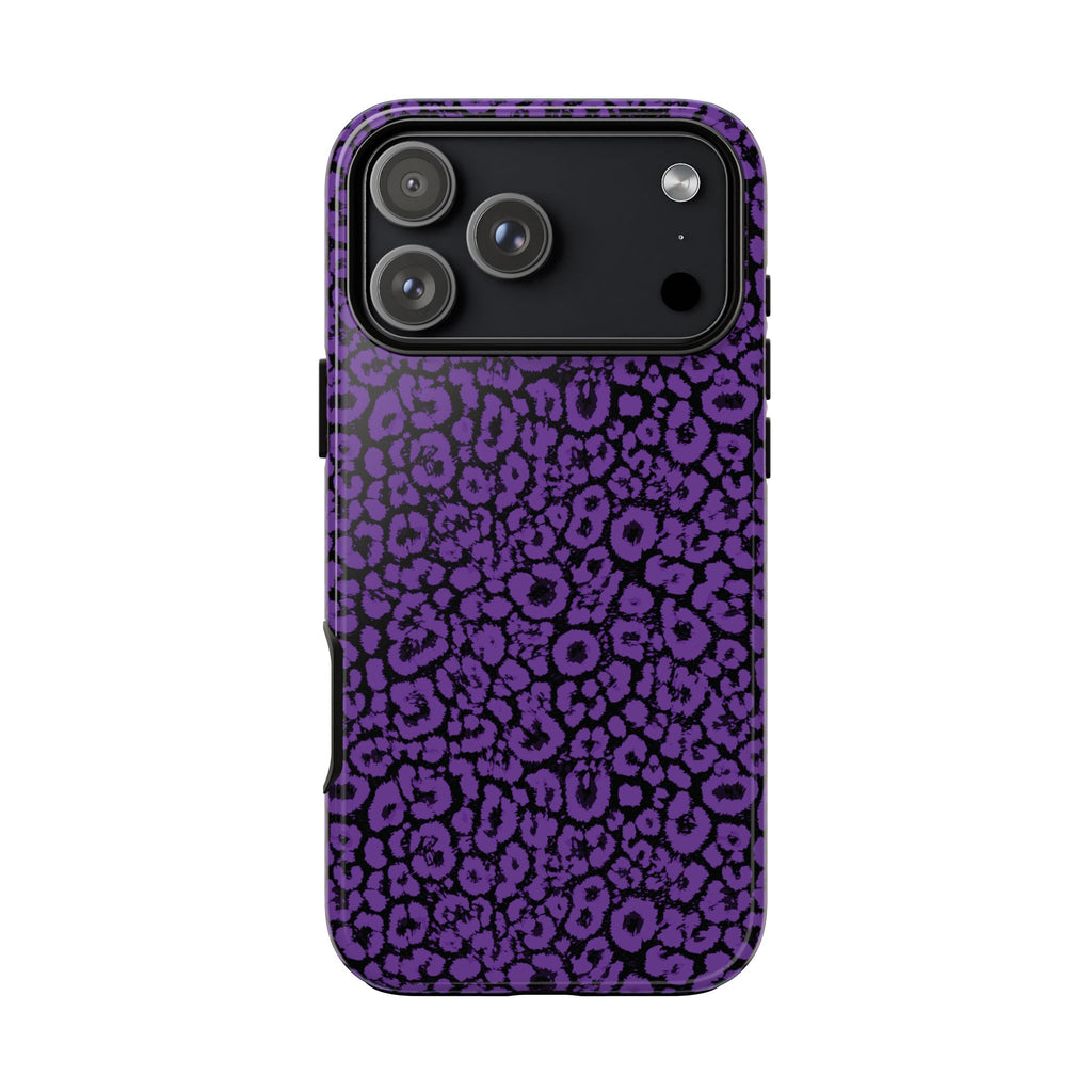 Purple Leopard Tough Case for iPhone, Galaxy or Google Pixel