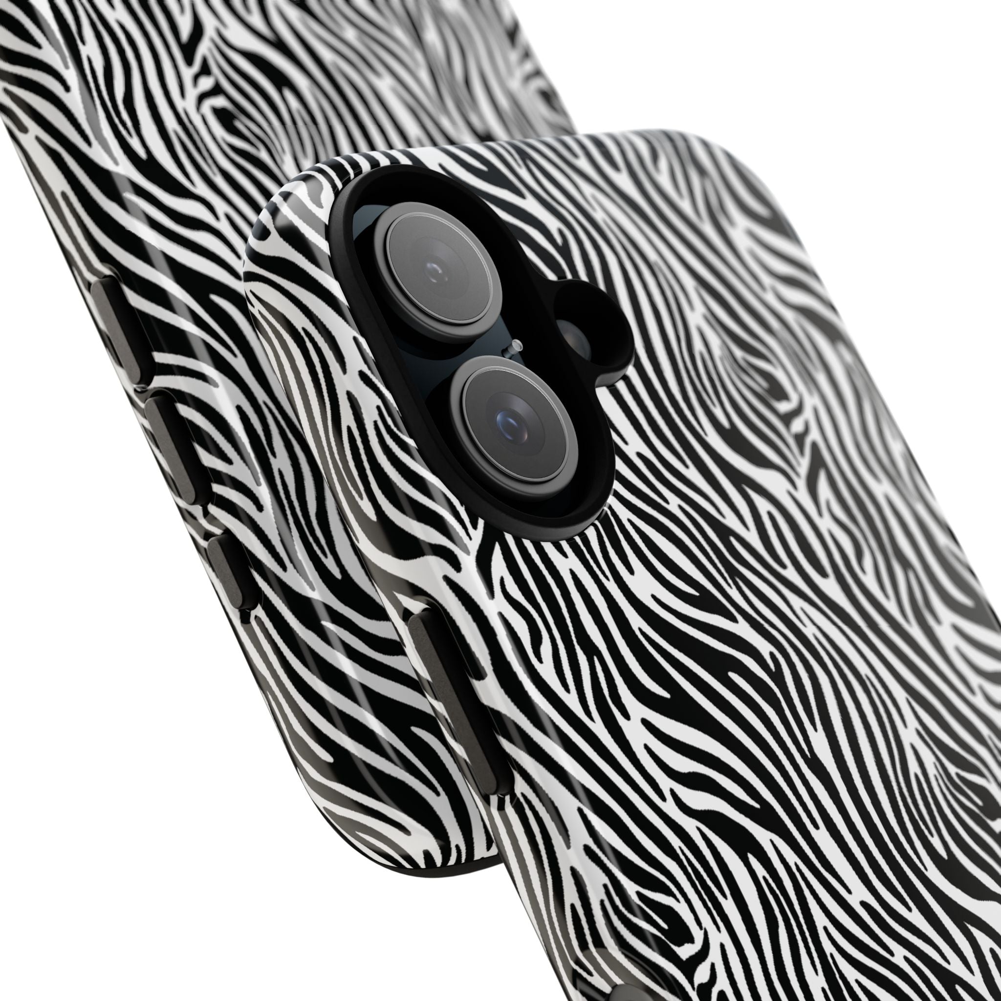 Black and White Zebra Print Tough Case iPhone, Galaxy and Google Pixel