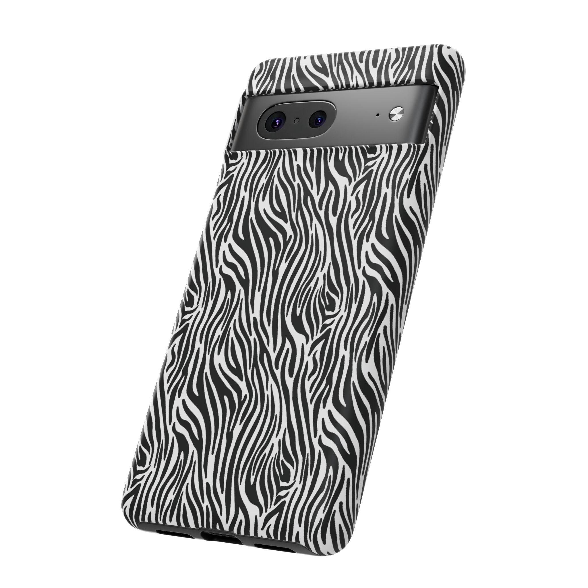 Black and White Zebra Print Tough Case iPhone, Galaxy and Google Pixel