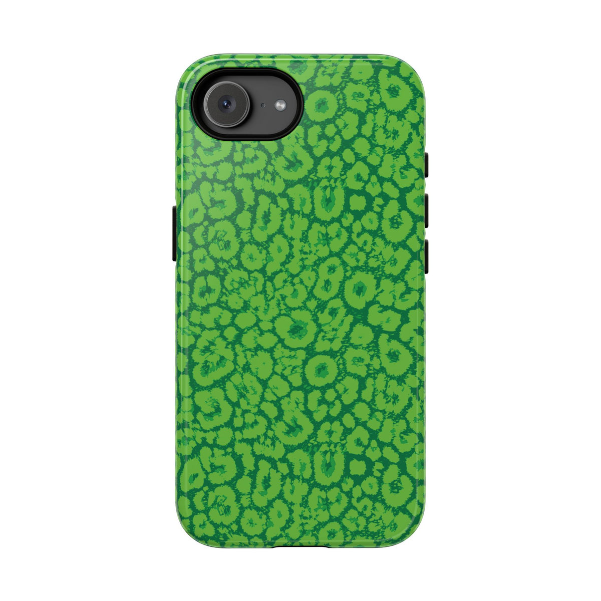 Neon Green Leopard Tough Phone Case for iPhone, Galaxy, or Google Pixel