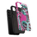 Neon Pink Skeleton Tough Phone Case for iPhone, Galaxy and Google Pixel