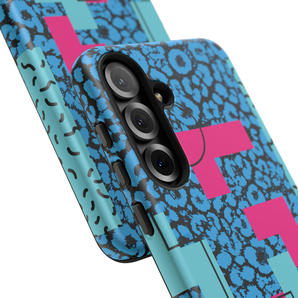 LOVE Blue Leopard 80s Vibe Tough Case for iPhone, Galaxy, or Google Pixel
