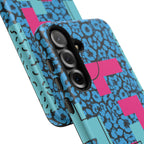 LOVE Blue Leopard 80s Vibe Tough Case for iPhone, Galaxy, or Google Pixel