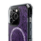 Purple Zebra Magnetic iPhone 14, 15, 16 Series Clear Impact Cases