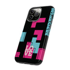 Retro Blocks LOVE Tough Case for iPhone, Galaxy or Google Pixel