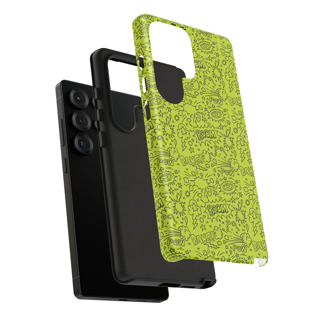 Neon Lime Wow Tough Case for iPhone, Galaxy, or Google Pixel