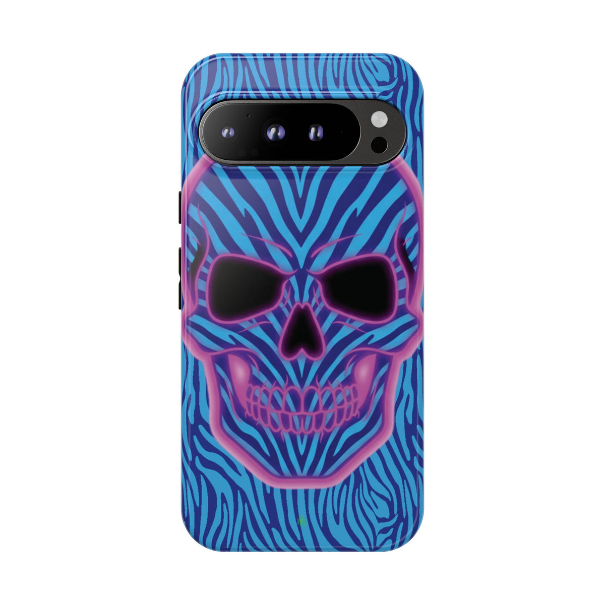 Neon Zebra Skull Tough Phone Case for iPhone, Galaxy, or Google Pixel