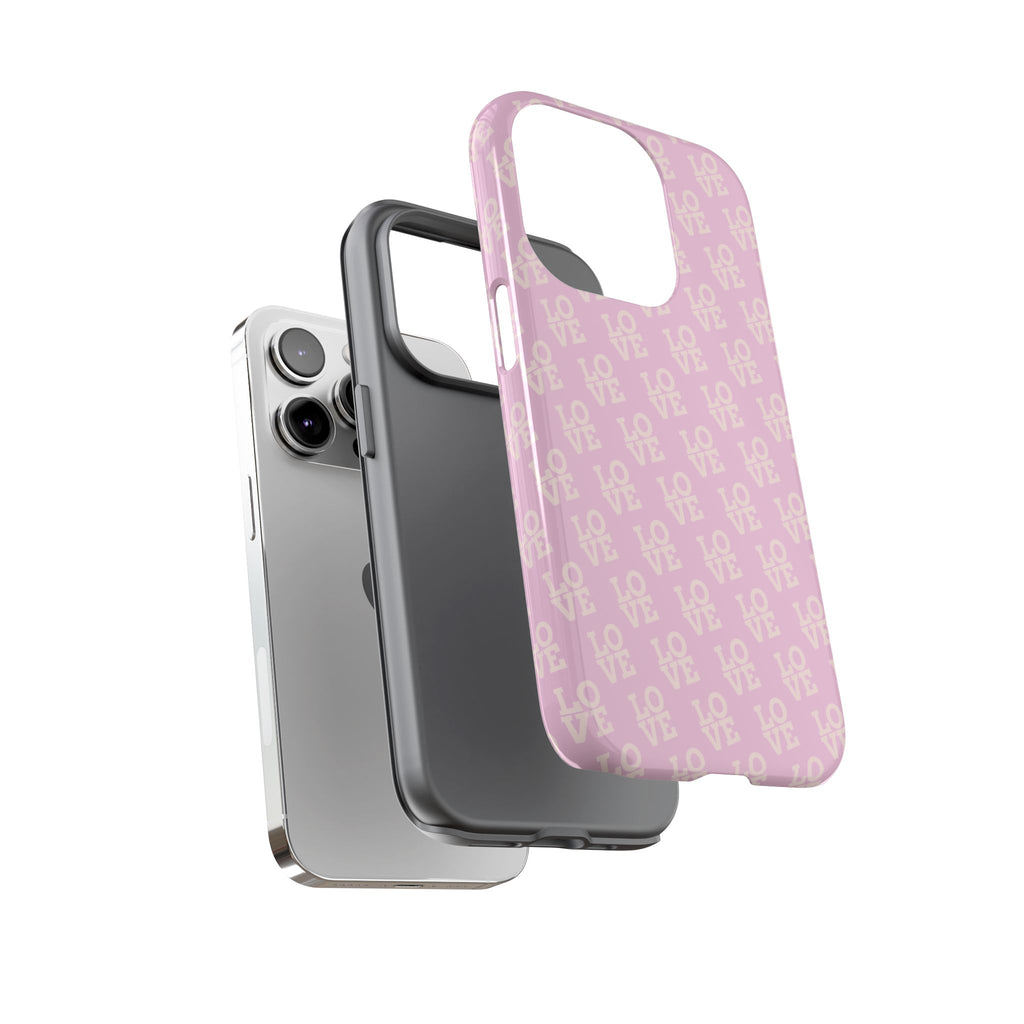 LOVE Pink Tough Phone Case for iPhone, Galaxy, or Google Pixel