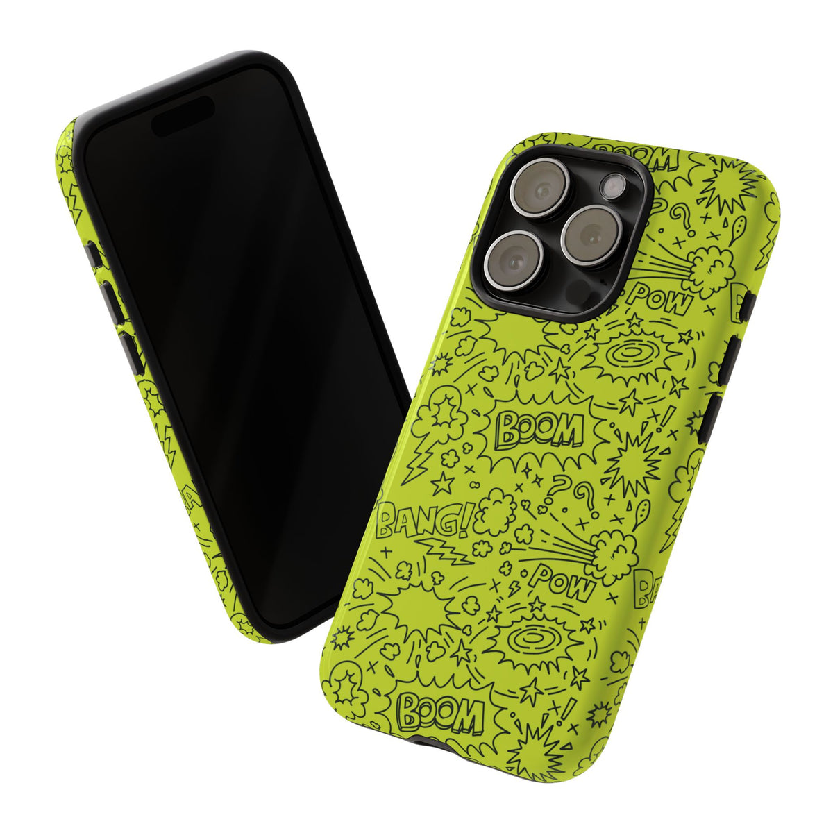 Neon Lime Wow Tough Case for iPhone, Galaxy, or Google Pixel