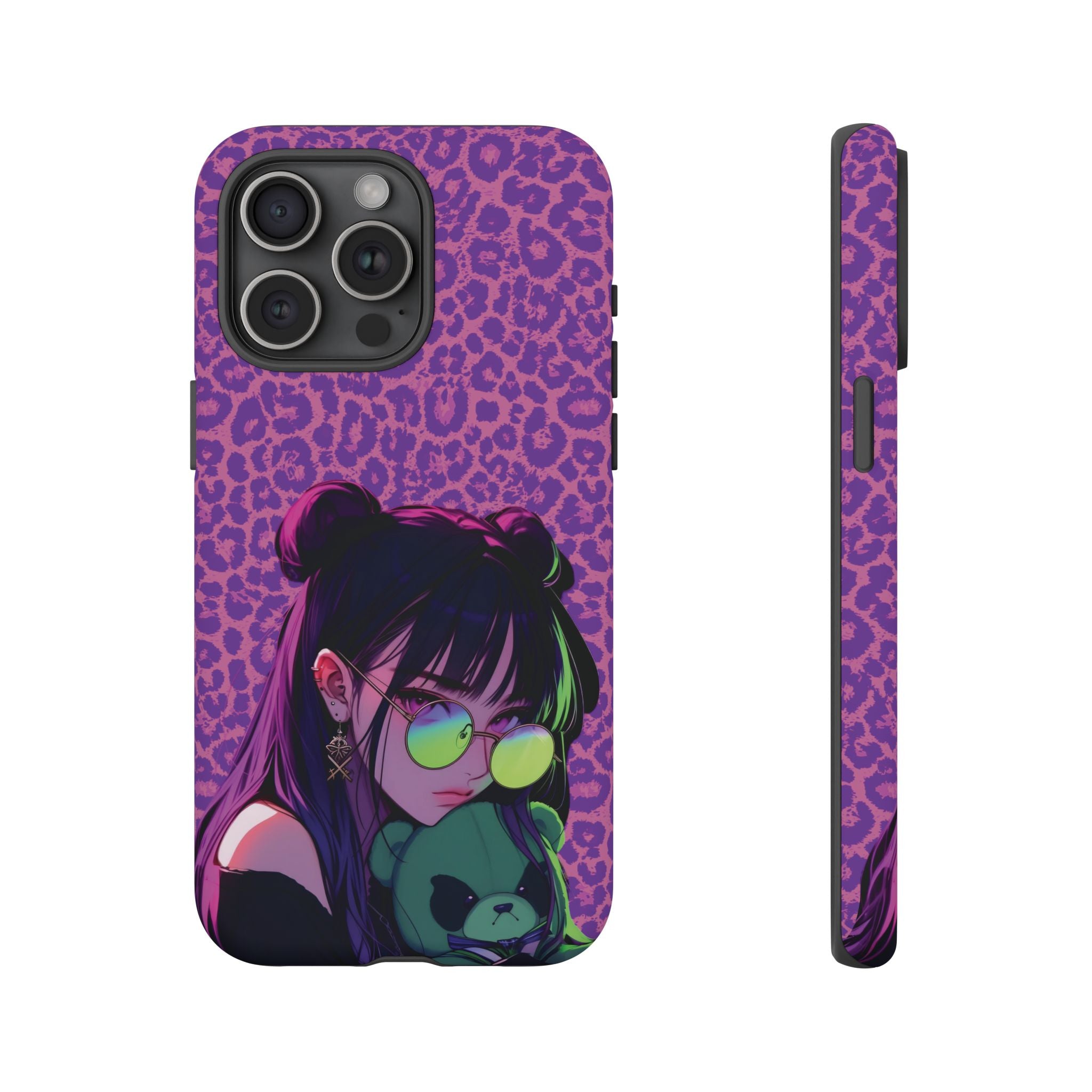 Purple Pink Leopard Kz iPhone, Galaxy and Google Tough Cases