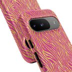 Pink Gold Zebra Print Tough Case for iPhone, Galaxy, or Google Pixel