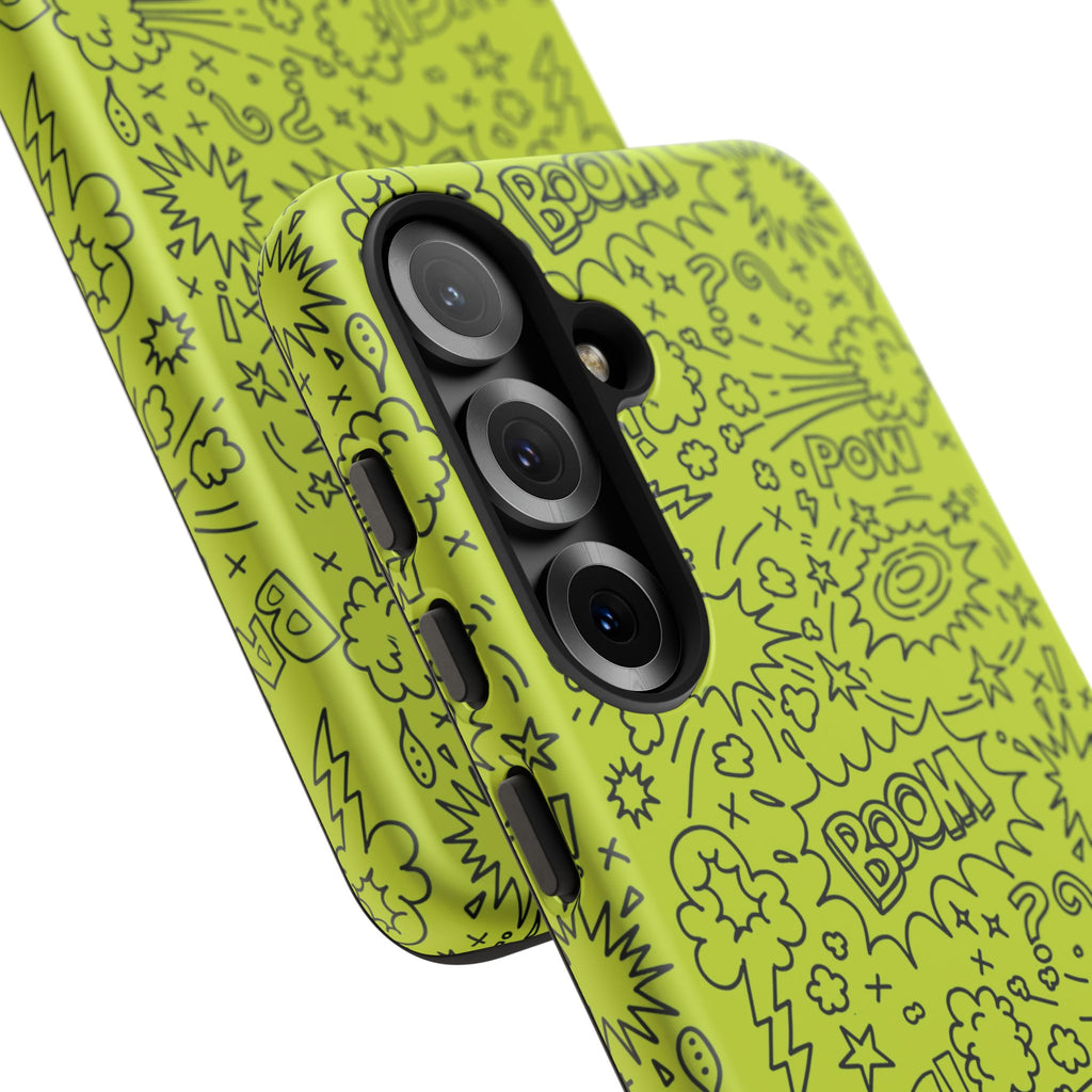 Neon Lime Wow Tough Case for iPhone, Galaxy, or Google Pixel