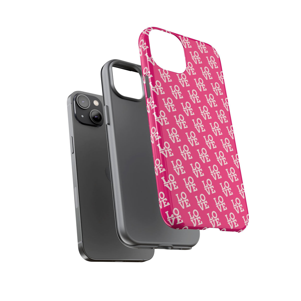Vibrant Pink LOVE Tough Case iPhone, Galaxy, or Google Pixel