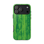 Neon Green Wood Print Tough Phone Case iPhone, Galaxy, or Google Pixel