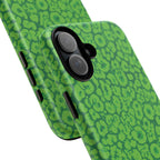 Neon Green Leopard Tough Phone Case for iPhone, Galaxy, or Google Pixel