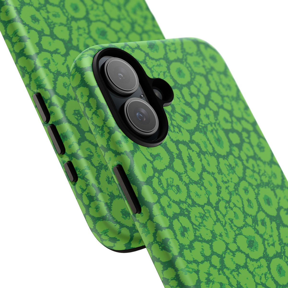 Neon Green Leopard Tough Phone Case for iPhone, Galaxy, or Google Pixel