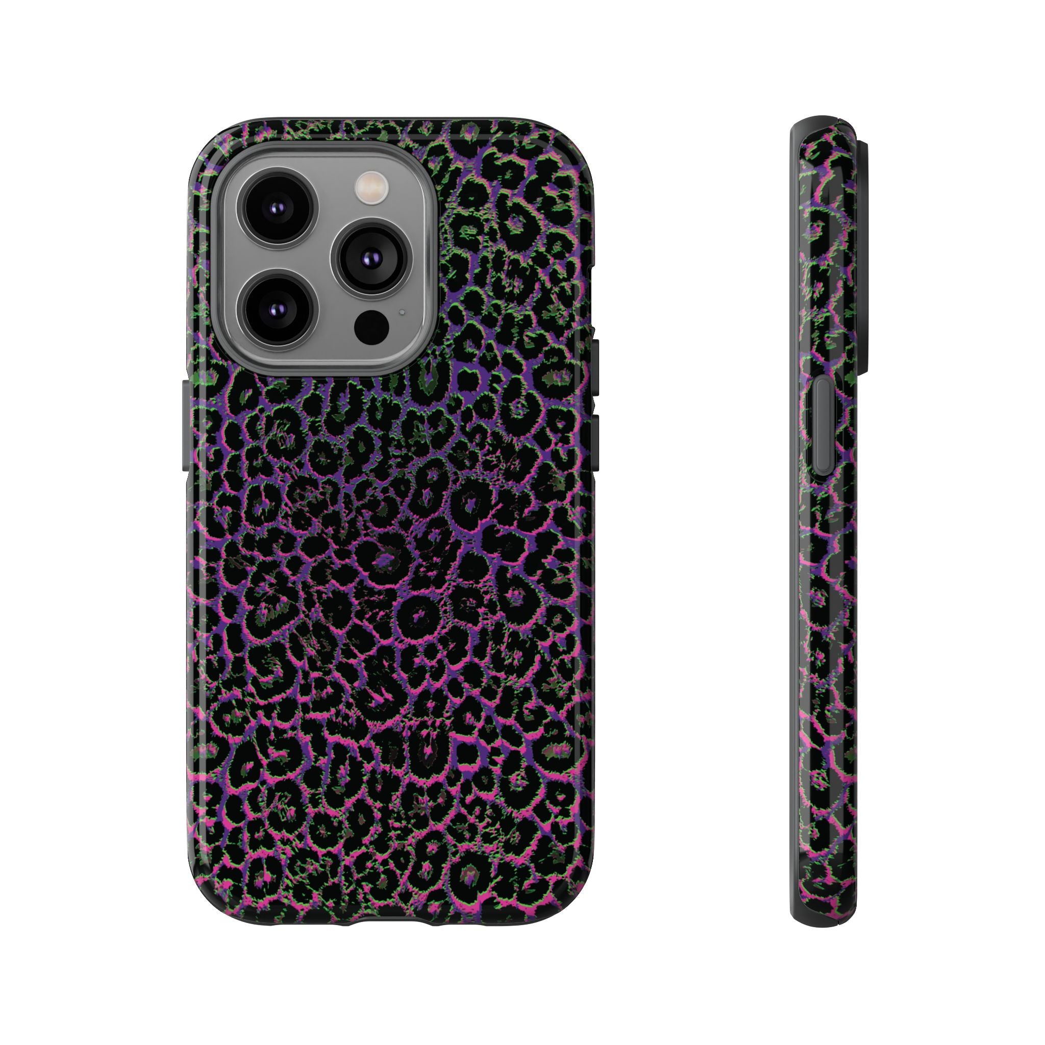 Colorful Leopard Tough Phone Case for iPhone, Galaxy, or Google Pixel