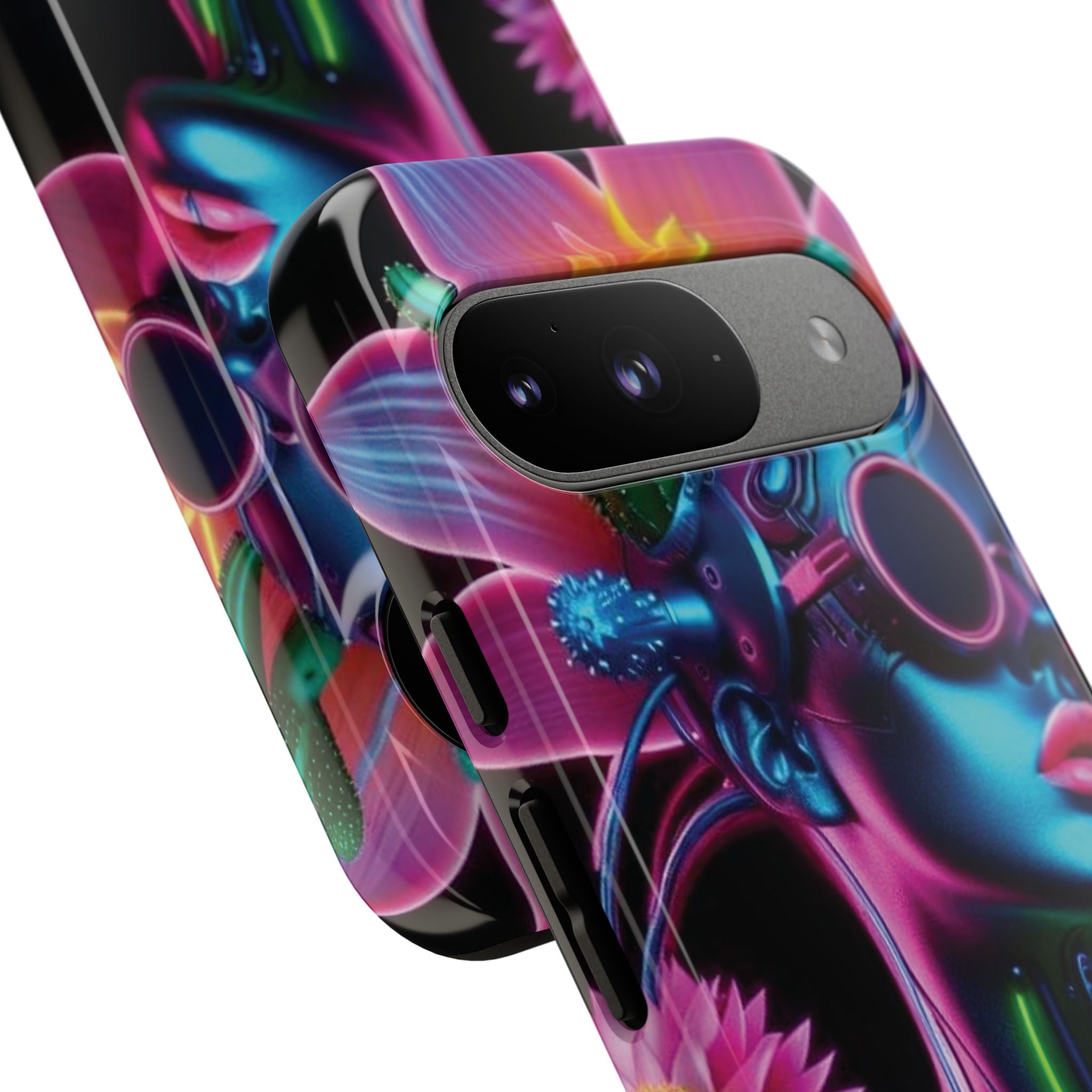 Neon Androgen Cactus Flower Tough Phone Case for iPhone, Galaxy, or Google Pixel